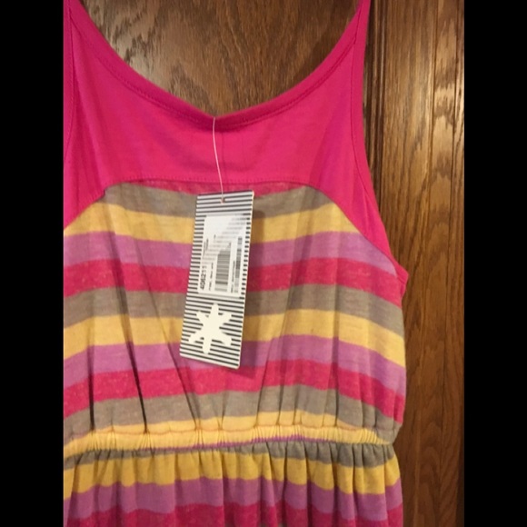 NWT Splendid Melange Stripe Tank Dress Dragonfruit - Picture 3 of 4